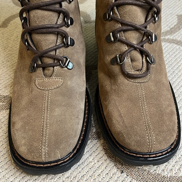 AQUATALIA BY MARVIN K BRASS WEATHERPROOF BROWN SUEDE FAUX FUR lace up boots - Picture 4 of 15